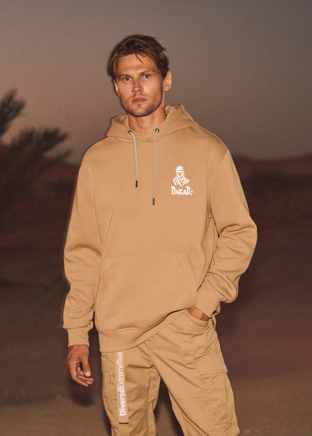 Sweat Capuche Homme DKNY Pure - Marron, Taille L, Fermeture éclair, Coton Doux, Bon état